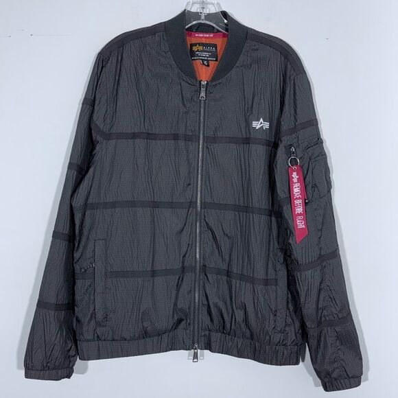 Alpha Industries Parachute Textured Taped Slim Fit Full Zip Utility Jacket L - Picture 6 of 16